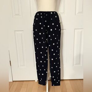 NWOT AKALNNY Women Pyjama Bottom, Star Patterned, Navy Blue & White, Size Small